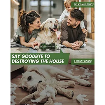 FifthQuarter Squeaky Dog Toys: Almost Indestructible Dog Toys for Aggressive Chewers Natural Rubber Tough and Durable Puppy Chew Toys for Medium and Large Breed