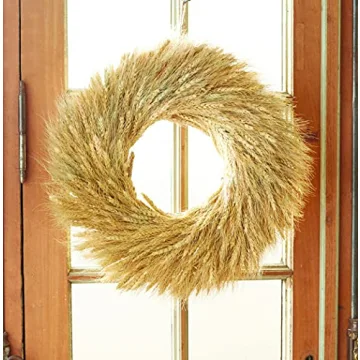 Mud Pie 20" Wheat Wreath for Seasonal Decor and Charm