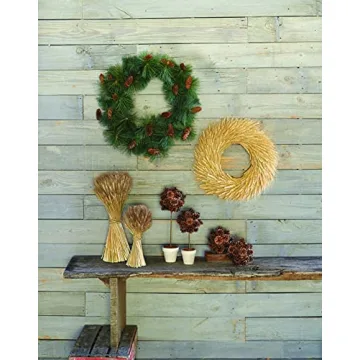 Mud Pie 20" Wheat Wreath for Seasonal Decor and Charm
