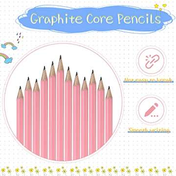Zonon 48 Pieces Golf Pencils Mini Half Pencils with Eraser Short with Erasers Bulk Small for Kids HB Wedding Bridal School Office Writing Drawing Pocket(Pink)