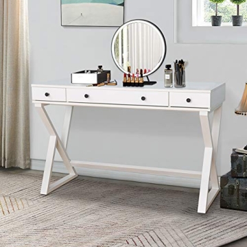 Modern 48 Inch Writing Desk with 3 Drawers for Home