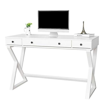 Modern 48 Inch Writing Desk with 3 Drawers for Home