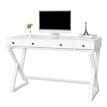 Modern 48 Inch Writing Desk with 3 Drawers for Home