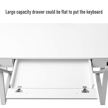 Modern 48 Inch Writing Desk with 3 Drawers for Home