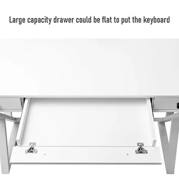 Modern 48 Inch Writing Desk with 3 Drawers for Home