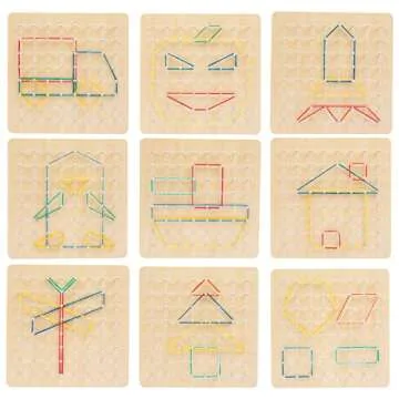 Auvewilo Wooden Geoboard: STEM Toy for Kids 3+