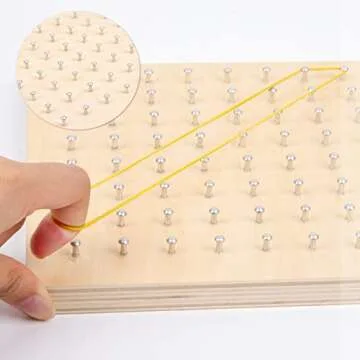 Auvewilo Wooden Geoboard: STEM Toy for Kids 3+