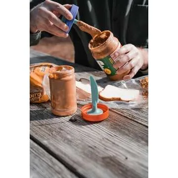 Simple Spread: Lid Mounted Spreader | Easier, Faster Sandwich Making | Universal Attachment Stores Inside Jar | No Mess & Less Dishes | Portable, Reusable & Dishwasher Safe | Avoid Washing Knifes