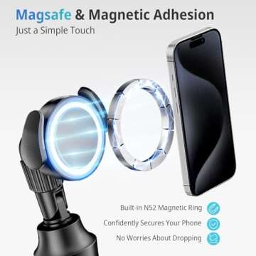 UBeesize 62'' Magnetic Selfie Stick Phone Tripod with Wireless Remote, Extendable Cell Phone Tripod Stand, Compatible with MagSafe, Cellphone Tripod for iPhone 15 14 13 12 Series and Android Phones