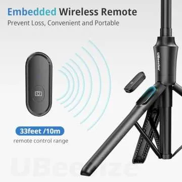 UBeesize 62'' Magnetic Selfie Stick Phone Tripod with Wireless Remote, Extendable Cell Phone Tripod Stand, Compatible with MagSafe, Cellphone Tripod for iPhone 15 14 13 12 Series and Android Phones