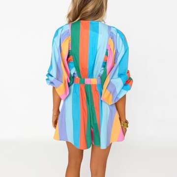 Shop LouVasabuce Women's Summer Oversized Romper in Plaid