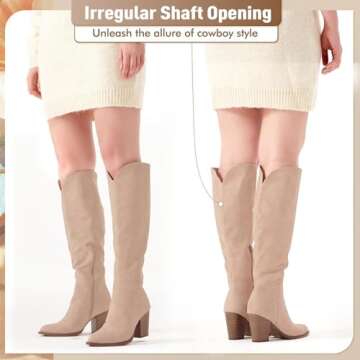 Trendy Putu Women's Knee High Faux Leather Boots