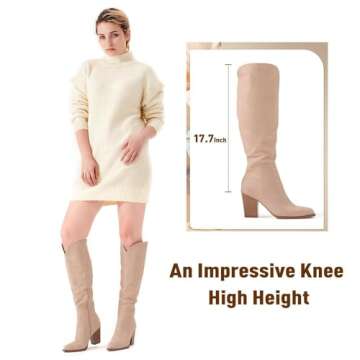 Trendy Putu Women's Knee High Faux Leather Boots