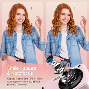 Digital Camera, Autofocus 48MP FHD 1080P Camera for Kids with 16X Zoom Anti Shake, Compact Portable ...