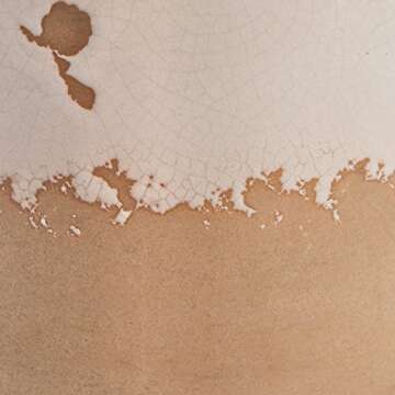 Amazon Brand – Stone & Beam Modern Farmhouse Milk Jug Stoneware Home Decor Flower Vase - 6.25 x 5.75 Inches, Cream and Clay