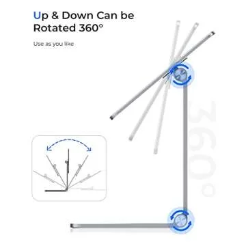 BENKS Magnetic Adjustable iPad Stand Holder for iPad Pro 12.9 inch, 360° Rotation Foldable Desk Stand, Premium Aluminum Alloy Compatible with iPad Pro 12.9 3rd/4th/5th Generation