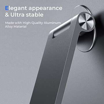 BENKS Magnetic Adjustable iPad Stand Holder for iPad Pro 12.9 inch, 360° Rotation Foldable Desk Stand, Premium Aluminum Alloy Compatible with iPad Pro 12.9 3rd/4th/5th Generation