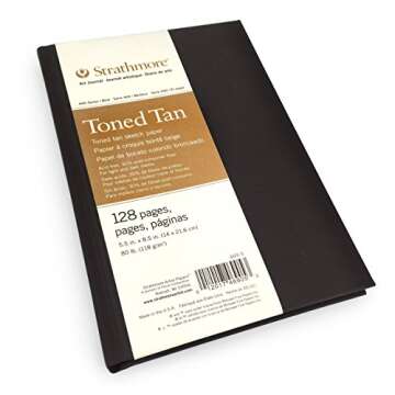 Strathmore 469-5 Hardbound Art Journal,128 Pages, 5.5 by 8.5", Toned Tan