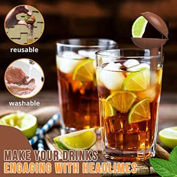 HeadLimes Clip-On Citrus Squeezer, Fun Novelty Party Gift, Adult Party Favors, Corona Beer, Lime for Drinks, Handheld Juicer, Bar Accessories and Decor (6-Pack, Football)