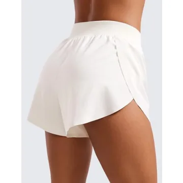 CRZ YOGA Women's Lightweight High Split Gym Shorts