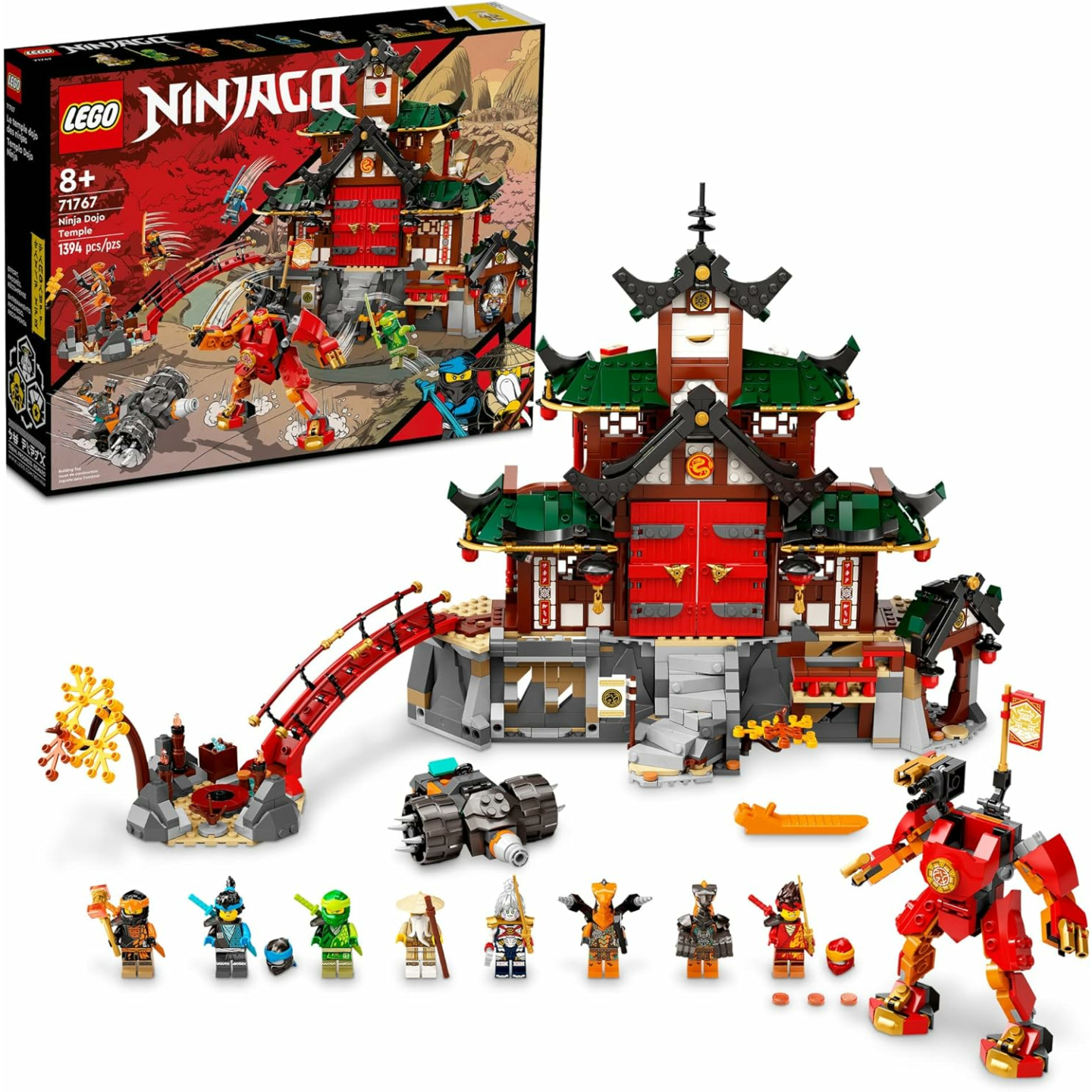 LEGO NINJAGO Dojo Temple Set 71767 with 8 Minifigures