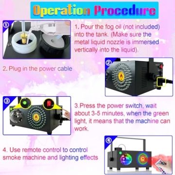 IMONE Disco Ball Fog Machine with Remote & Lights