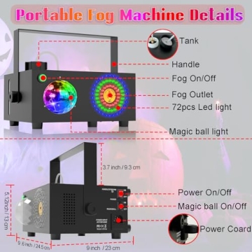 IMONE Disco Ball Fog Machine with Remote & Lights