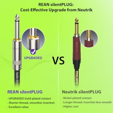 AA AUDIO ACCESSORY Silent Guitar Cable 10 ft with Neutrik REAN silentPLUG and Kevlar Strength