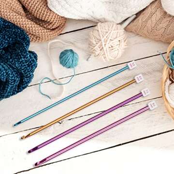 Long Crochet Hooks 5.0mm 6.0mm 7.0mm 8.0mm Afghan Crochet Needles QLRFFLJOY 4 pcs Smooth Tunisian Crochet Hooks Set DIY Yarn Weaving Tools for Beginners or Experienced Crochet Lovers