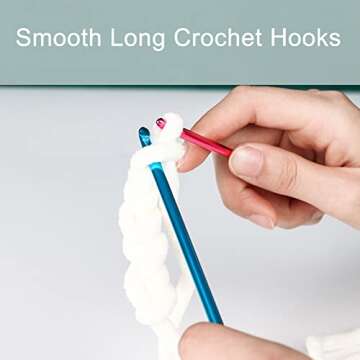 Long Crochet Hooks 5.0mm 6.0mm 7.0mm 8.0mm Afghan Crochet Needles QLRFFLJOY 4 pcs Smooth Tunisian Crochet Hooks Set DIY Yarn Weaving Tools for Beginners or Experienced Crochet Lovers