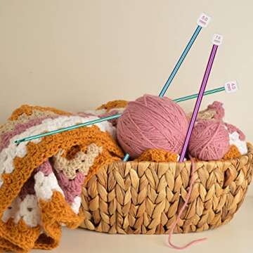 Long Crochet Hooks 5.0mm 6.0mm 7.0mm 8.0mm Afghan Crochet Needles QLRFFLJOY 4 pcs Smooth Tunisian Crochet Hooks Set DIY Yarn Weaving Tools for Beginners or Experienced Crochet Lovers