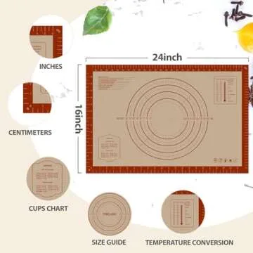 Extra Thick Silicone Baking Mat 24" x 16" Non Stick
