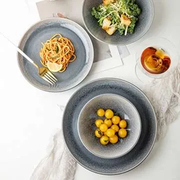 Arora FAIT 16pc Reactive Glaze Dinnerware Set for 4