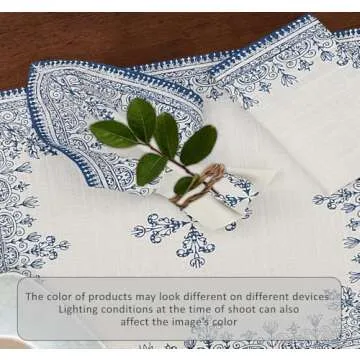 Ruvanti Placemats 100% Cotton 13x19 Inch, Dining Table Placemats Set of 6, Modern Place Mats for Dining Table Decor, Kitchen & Table Linens, Coffee Mat for Christmas Dinners - Ethnic