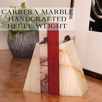Stylish Triangular Marble Bookends for Elegant Decor