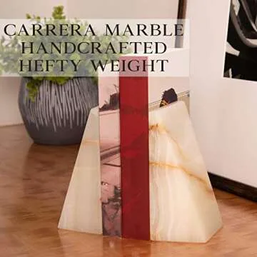 Stylish Triangular Marble Bookends for Elegant Decor