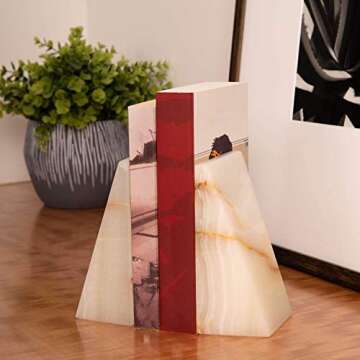 Stylish Triangular Marble Bookends for Elegant Decor