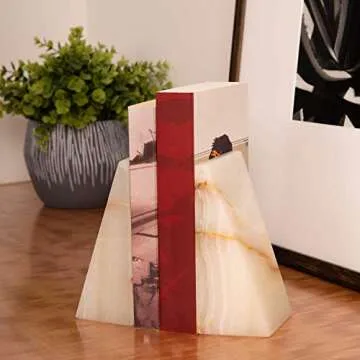 Stylish Triangular Marble Bookends for Elegant Decor