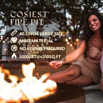 COSIEST 40.5-Inch Propane Fire Pit Coffee Table for Outdoors