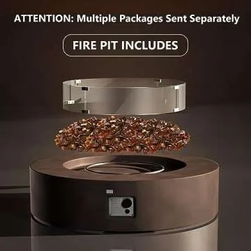 COSIEST 40.5-Inch Propane Fire Pit Coffee Table for Outdoors