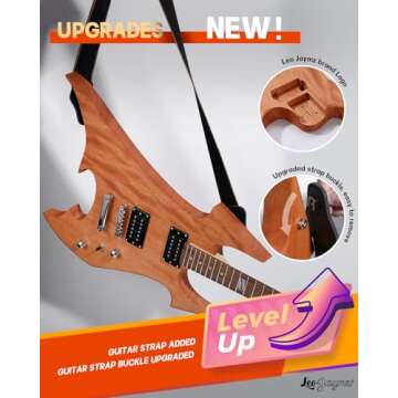 Leo Jaymz DIY Electric Guitar Kits with Mahogany Body and Maple Neck - Ebony Fingerboard and All Com...