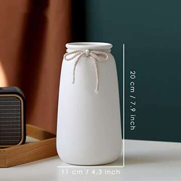 AEROiVi White Ceramic Vase for Modern Decor