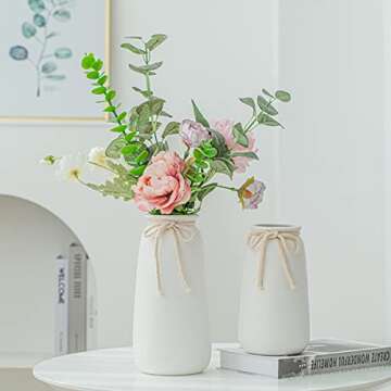 AEROiVi White Ceramic Vase for Modern Decor