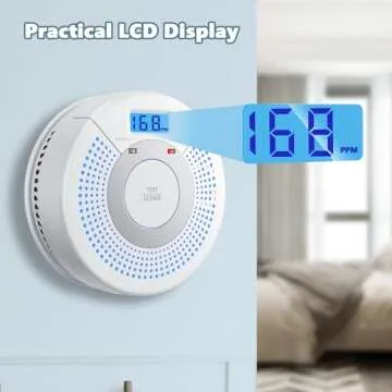 4 Pack Combination Photoelectric Smoke Alarm and Carbon Monoxide Detector Battery Operated with Digital Display