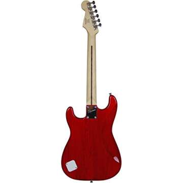 Fender Squier 24-Inch Short Scale Strat Pack - Transparent Red Bundle with Frontman 10G Amplifier, Tuner, Instrument Cable, Strap, Picks, Online Lessons, and Austin Bazaar Instructional DVD
