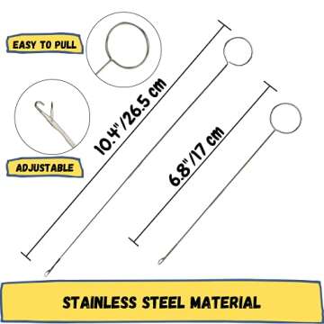 Mr. Pen- Loop Turner Hook with Latch, 2 Sizes (Long & Short), Stainless Steel Loop Turner for Fabric Tube Straps Belts Strips, DIY Knitting Accessories, Sewing Tools, Sewing Accessories and Tools.