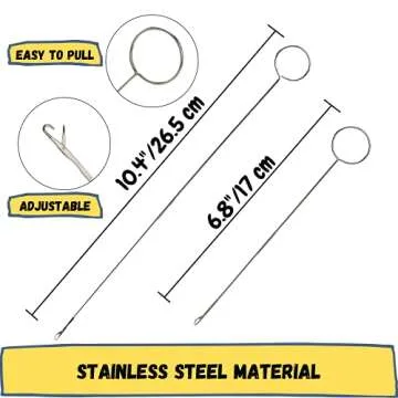 Mr. Pen- Loop Turner Hook with Latch, 2 Sizes (Long & Short), Stainless Steel Loop Turner for Fabric Tube Straps Belts Strips, DIY Knitting Accessories, Sewing Tools, Sewing Accessories and Tools.
