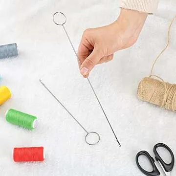 Mr. Pen- Loop Turner Hook with Latch, 2 Sizes (Long & Short), Stainless Steel Loop Turner for Fabric Tube Straps Belts Strips, DIY Knitting Accessories, Sewing Tools, Sewing Accessories and Tools.