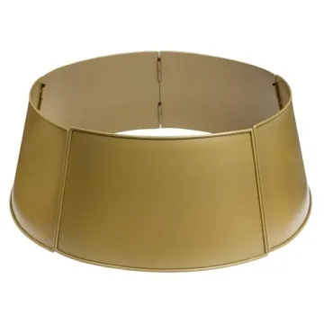 AuldHome Design Gold Farmhouse Tree Collar (29-Inch Diameter Base), Vintage Enamelware, Christmas Tree Accent,Vintage Retro Style