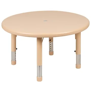 Flash Furniture Round Kids Adjustable Table for Ages 1-7